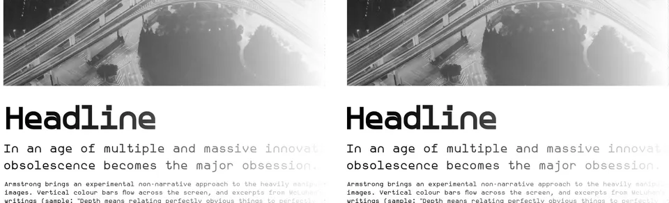 Graphic illustration showing the results of proper and improper edge alignment for groups of text and flat edges