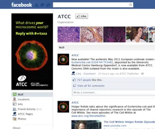 ATCC Facebook page screenshot