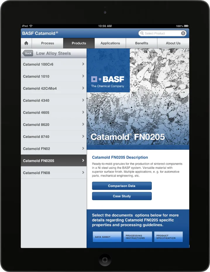 BASF Catamold app screenshot