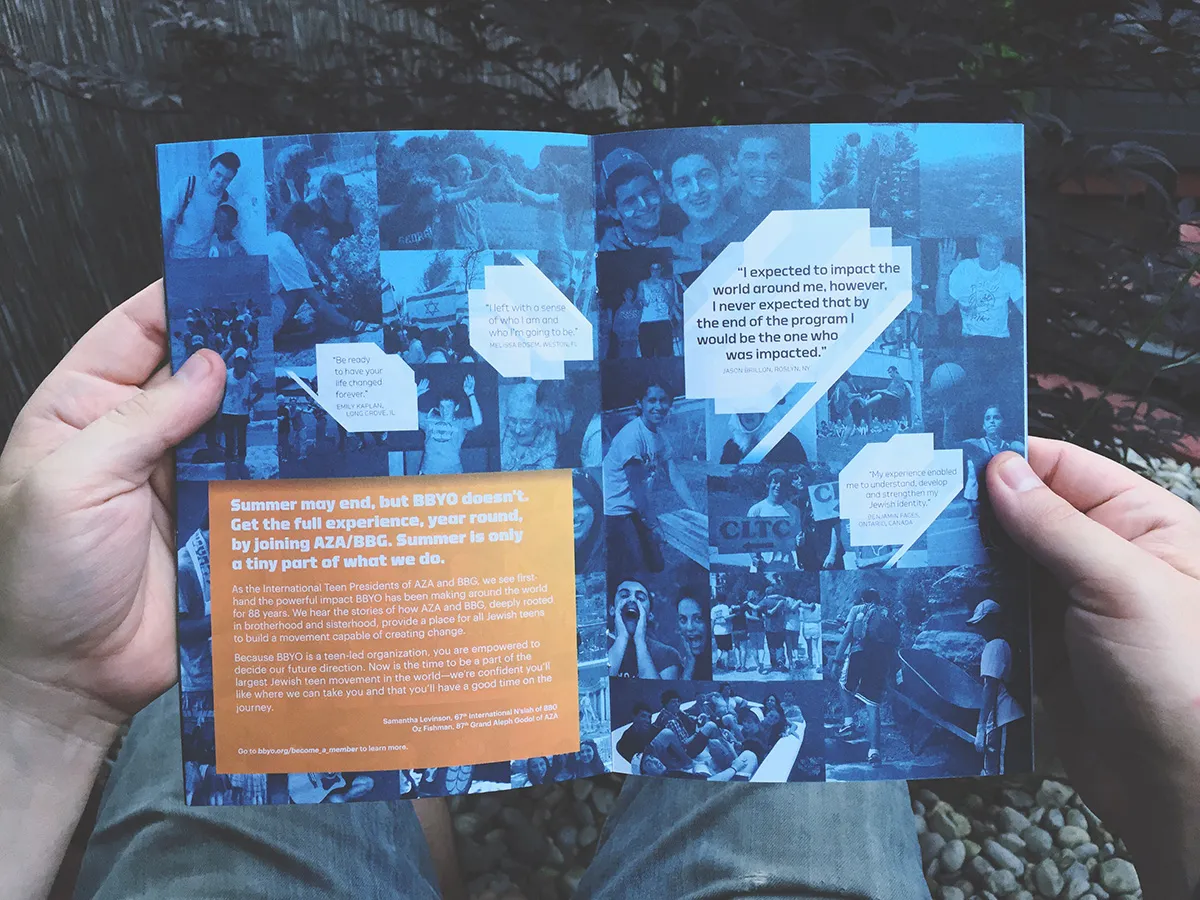 BBYO camp booklet page