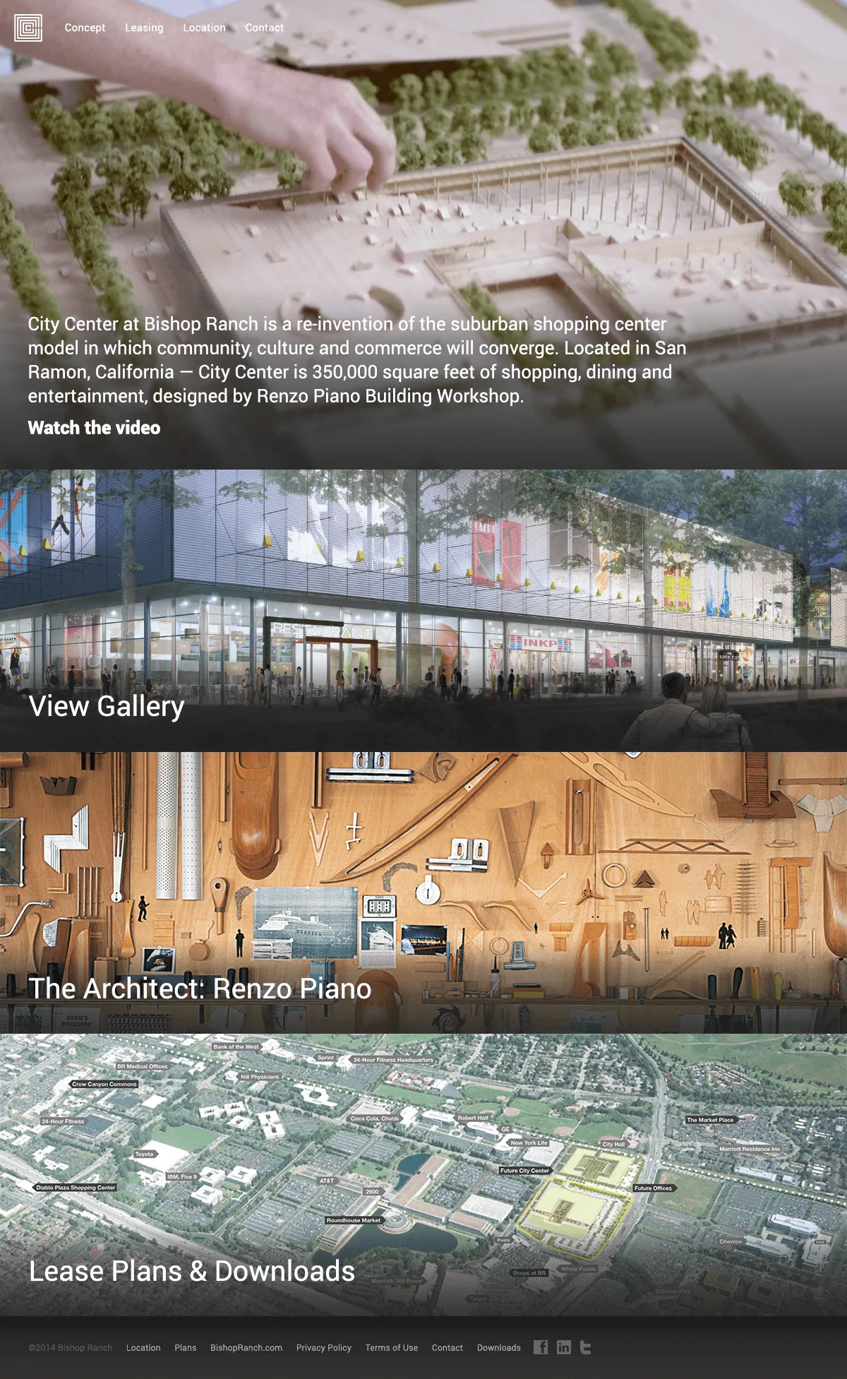 Screenshot of Bishop Ranch website