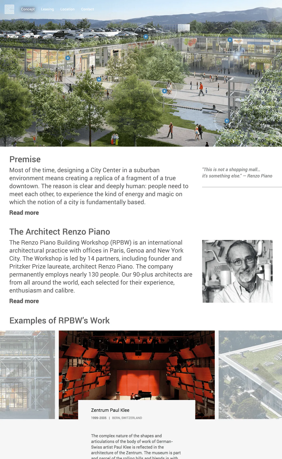 Screenshot of Bishop Ranch website