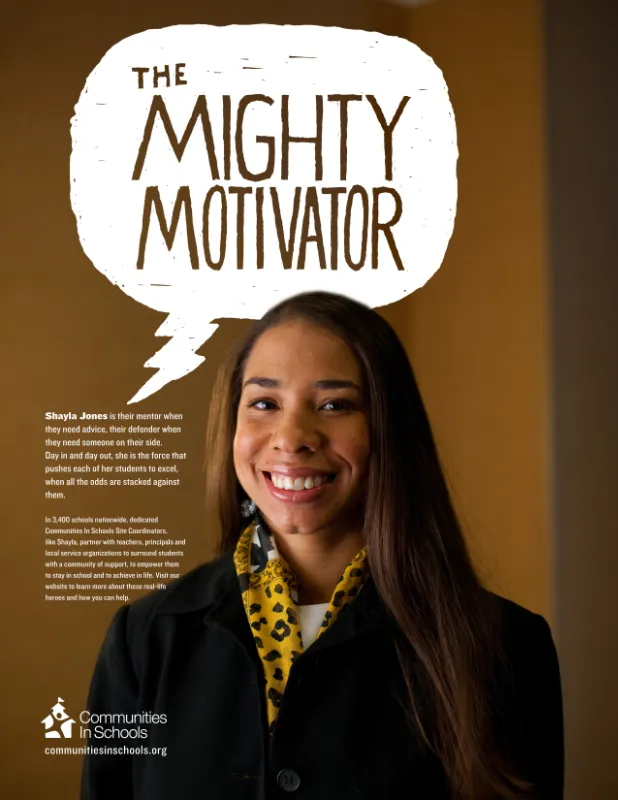 Communities in Schools hand-lettered ad