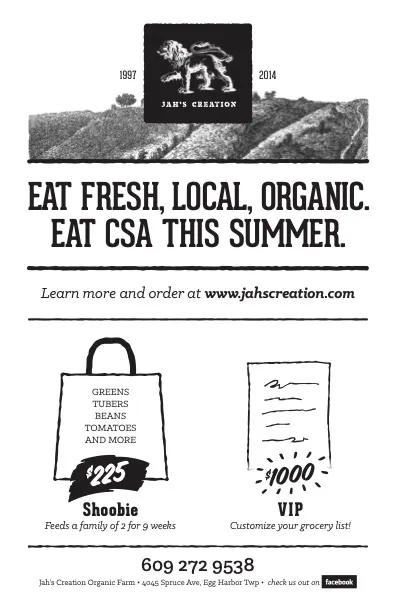Jah's Creation CSA flyer