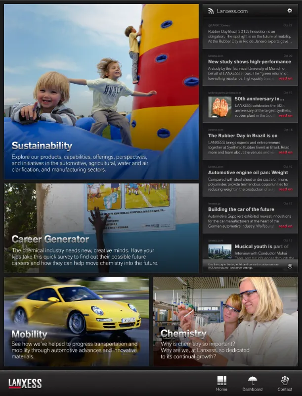LANXESS app concept screenshot