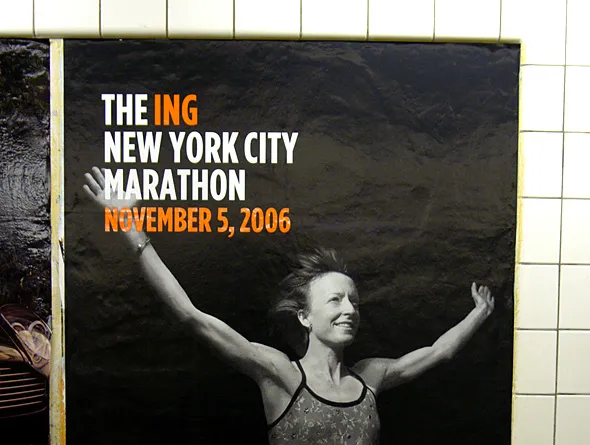 New York Road Runners subway wall advert