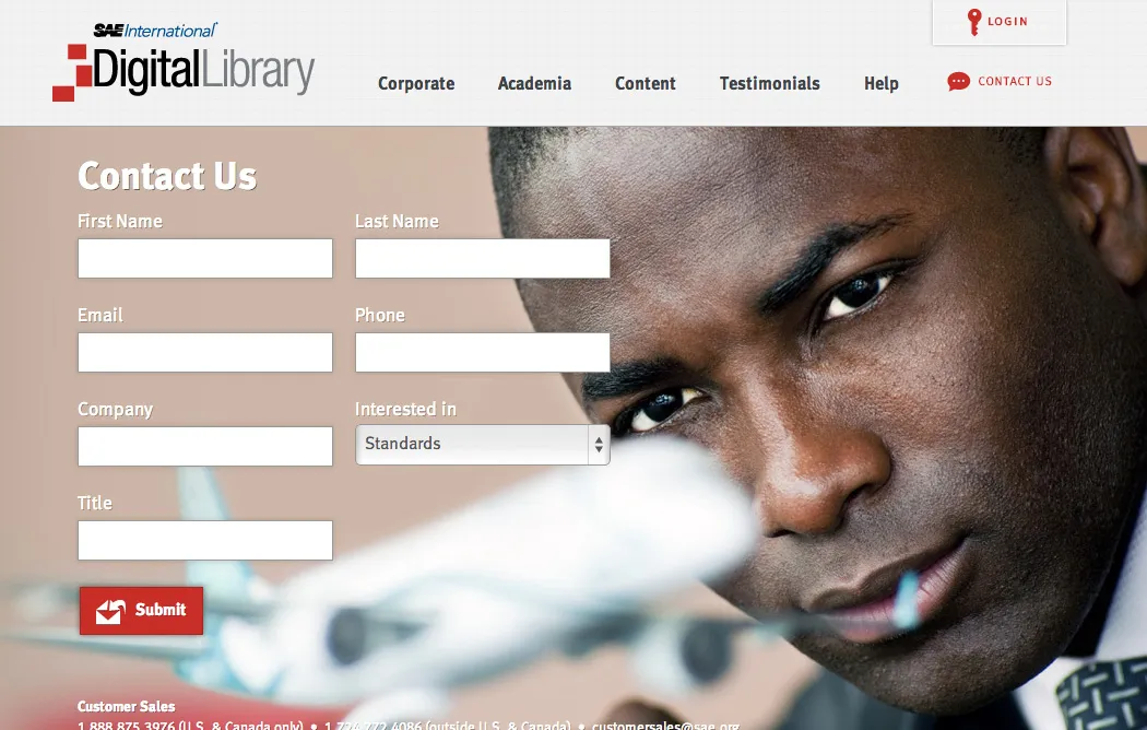 SAE Digital Library website screenshot